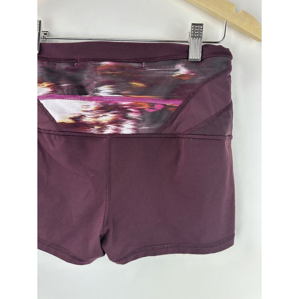Lululemon Boogie Short Roll Down Full-On Luon Bordeaux Drama Berry Maroon Size 8 - Picture 13 of 16